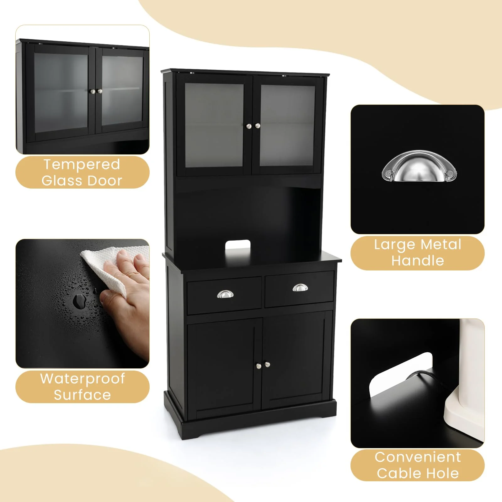 Giantex Kitchen Pantry Buffet Cabinet Storage Organizer