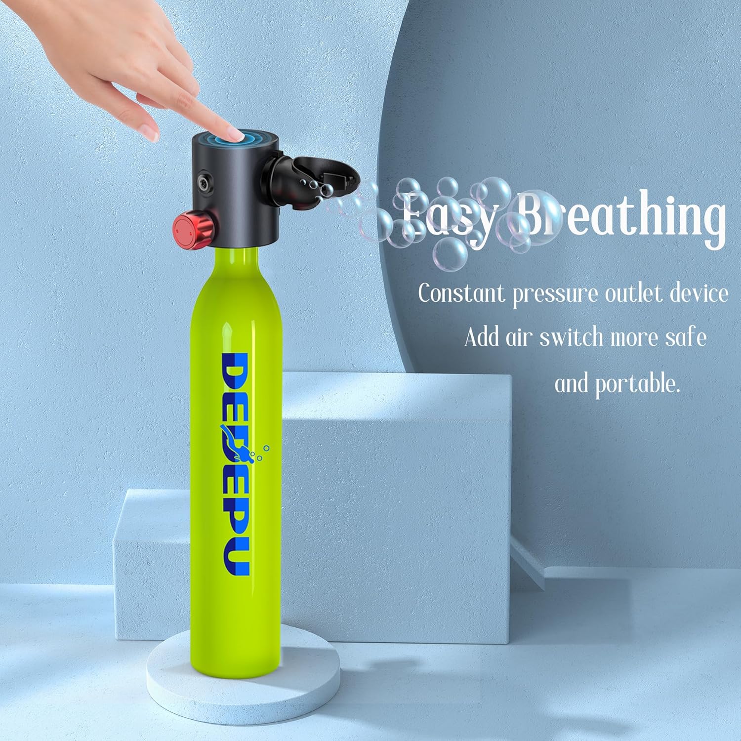 Scuba Diving Tank,0.5L Constant Pressure Mini Scuba Tank, Dive Tanks with On-Off Valve, 5-10 Minutes Underwater Capability, Portable Mini Scuba Tanks, Scuba Diving Tanks with Pump