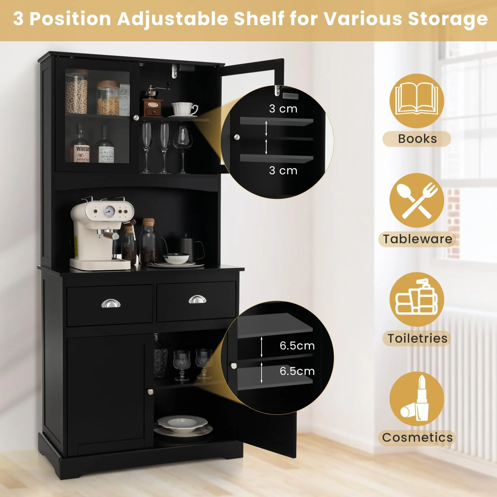 Giantex Kitchen Pantry Buffet Cabinet Storage Organizer