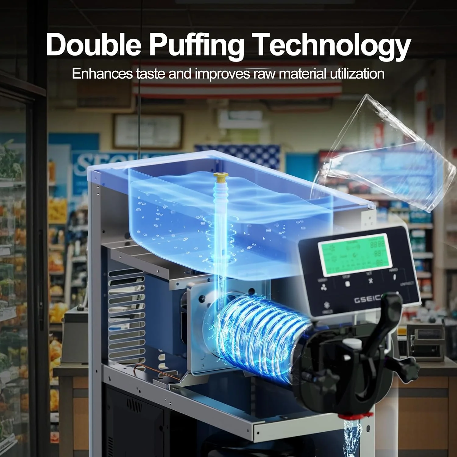 Soft Serve Ice Cream Machine 3.2 Gals Ice Cream Maker Machine Single Flavor Commercial Ice Cream Machine Countertop Soft Serve Ice Cream Maker with Pre-Cooling for Home Store School