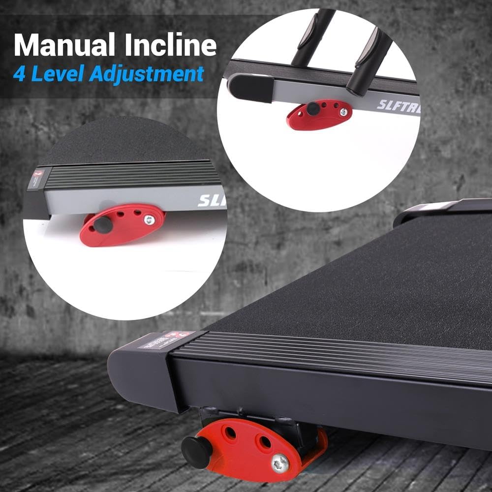 SereneLife Folding Treadmill - Foldable Home Fitness Equipment with LCD for Walking & Running - Cardio Exercise Machine - Preset and Adjustable Programs - Bluetooth Connectivity