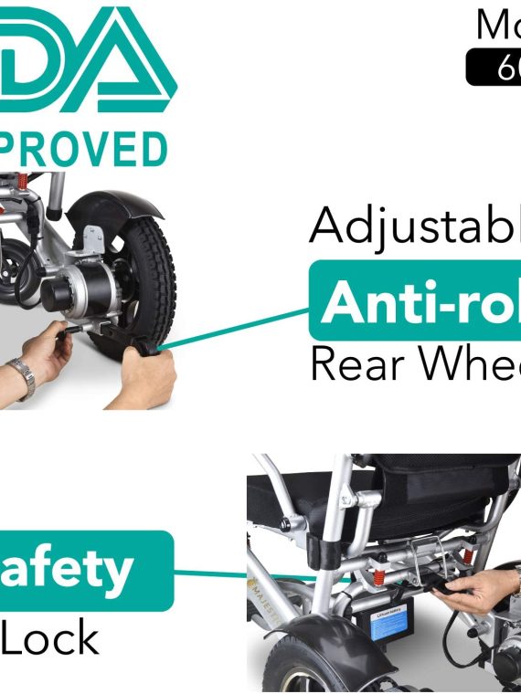 2020 Model Wide Seats Fold & Travel Lightweight Wheelchair Motor Motorized Wheelchairs Electric Silla De Ruedas Power Wheelchair Power Scooter Aviation Travel Safe Heavy Duty Mobility Aids Chair