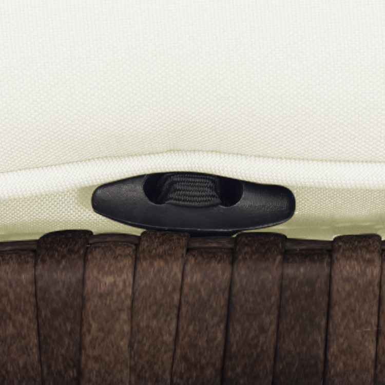 5 Pieces Patio Rattan Furniture with 2 Ottomans and Tempered Glass Coffee Table