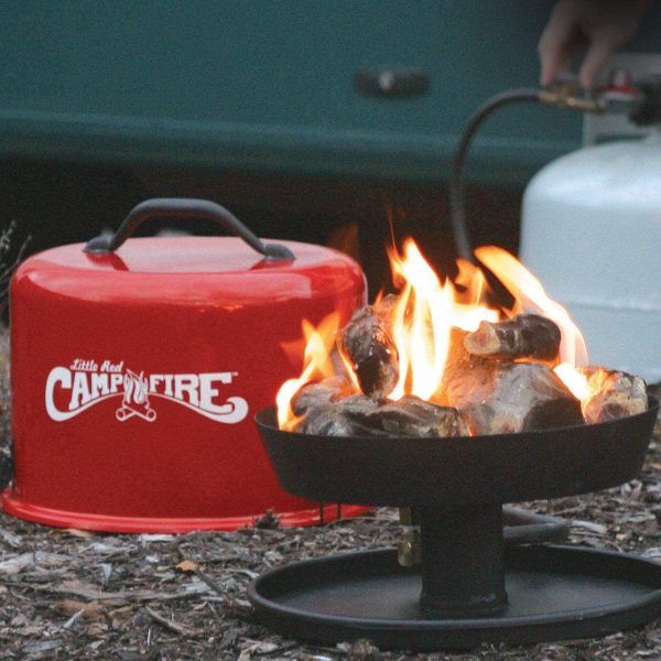 Camco Little Red Campfire Portable Propane Fire Pit with 11.25′′ Tray, 65,000 BTU, for Camping & Patios