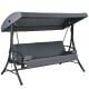 3-Seat Patio Outdoor Swing with Adjustable Tilt Canopy