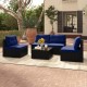 5-Piece Outdoor Patio Furniture Set with Cushions and Coffee Table