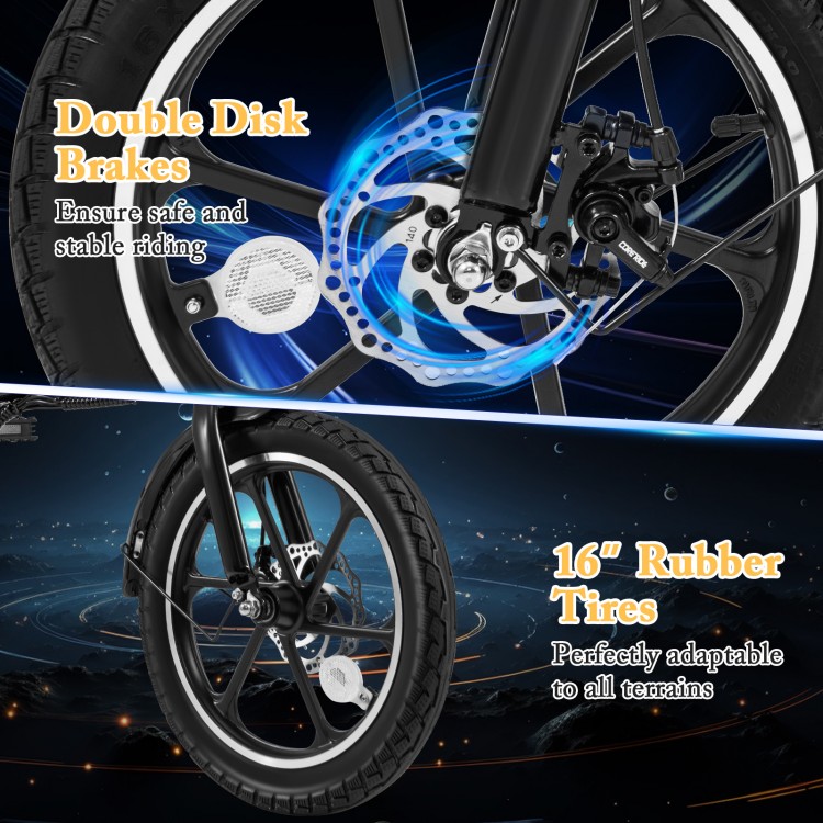 Folding Electric Bicycle with 500W Brushless Motor and Dual Disk Brakes