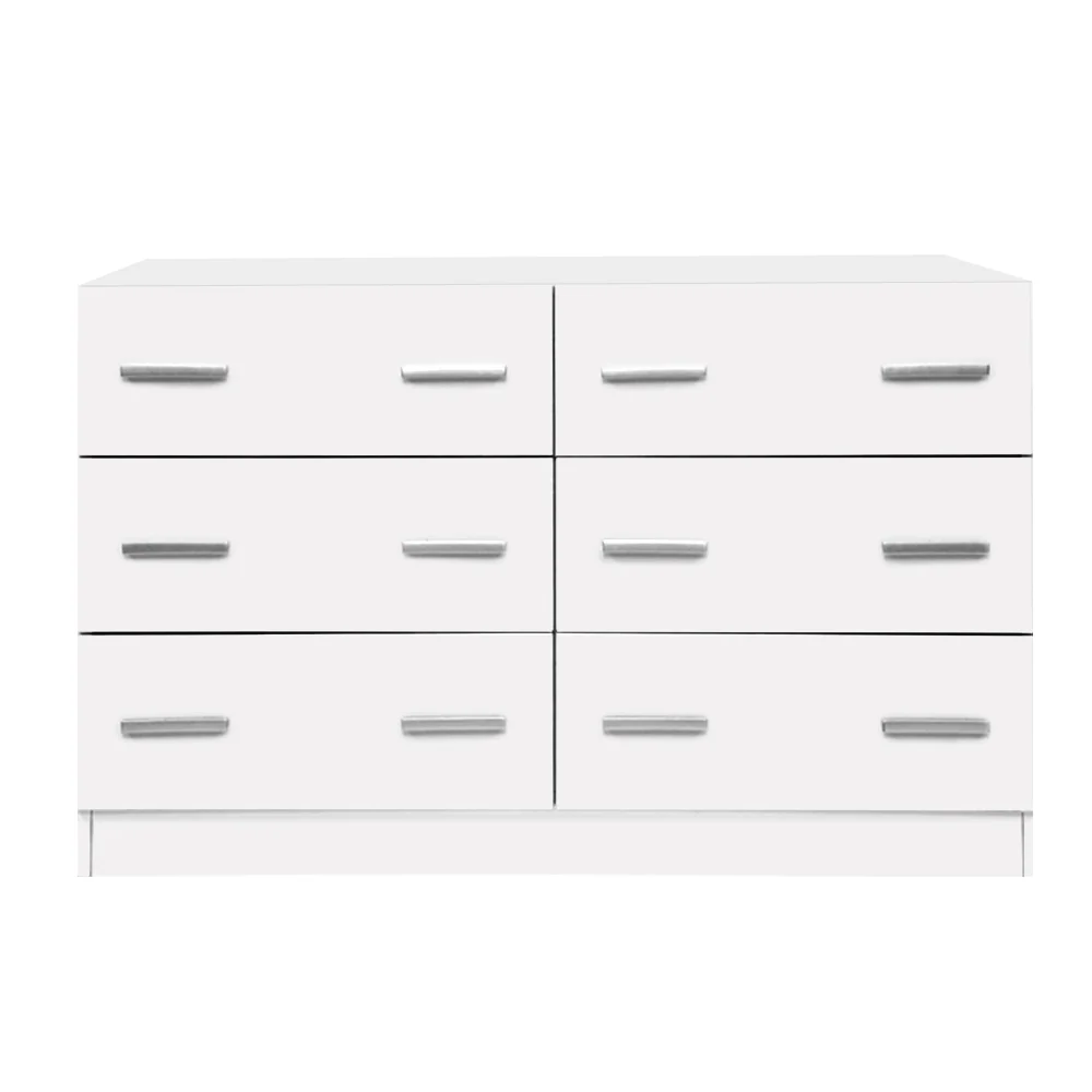 Stylish White 6-Drawer Lowboy Chest - Artiss VEDA