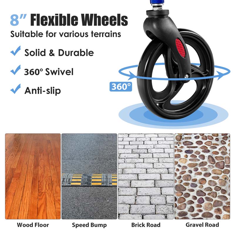 2 in 1 Folding Rollator Walker with Seat & 8