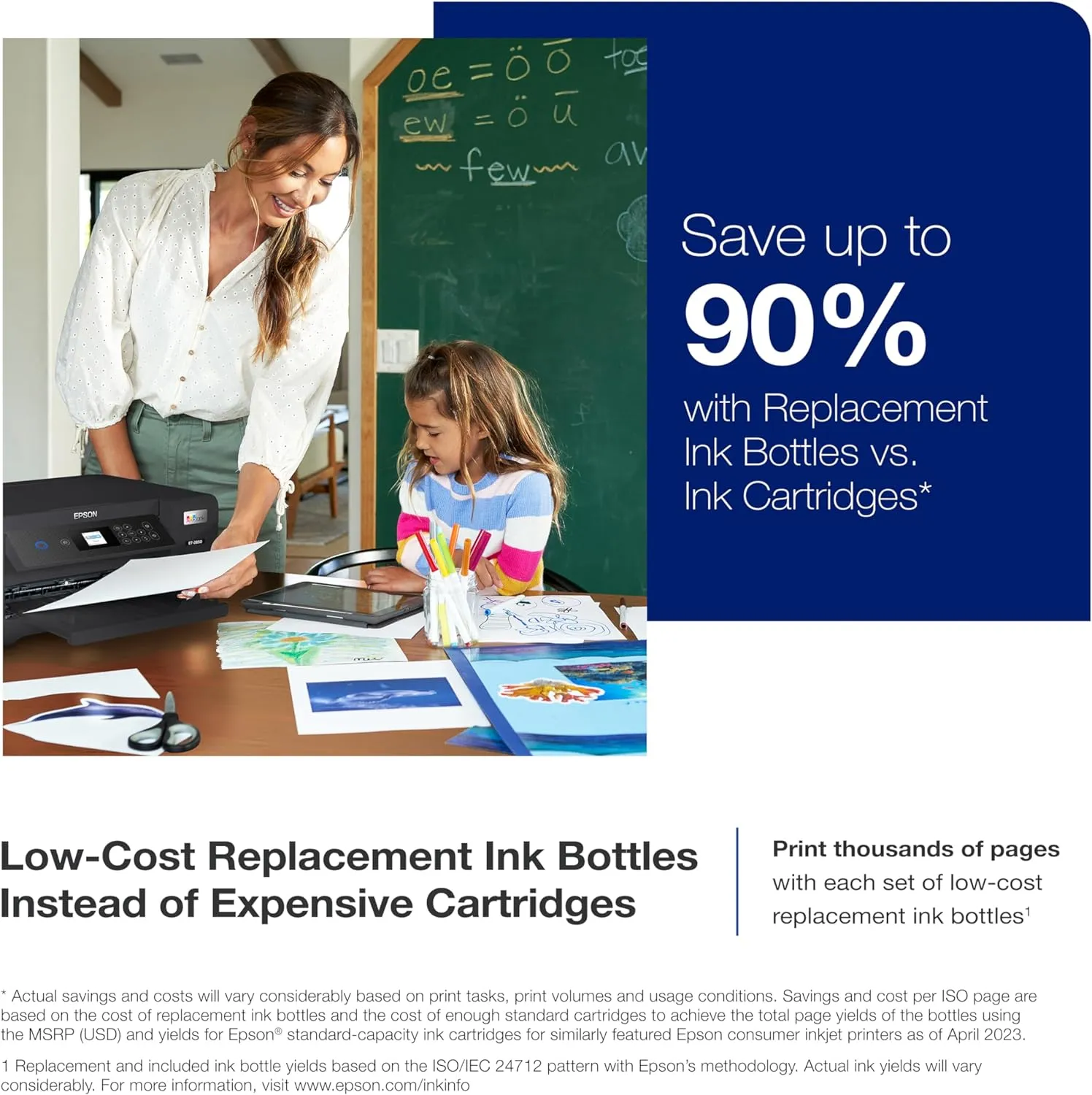 Epson EcoTank ET-4800 Wireless All-in-One Inkjet Printer, White – Cartridge-Free, Scanner, Copier, Fax, ADF, Ethernet, Home Office