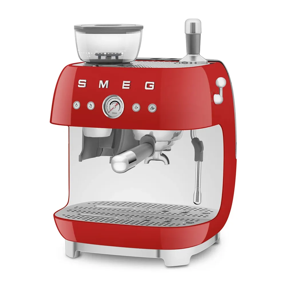 Smeg Kırmızı Öğütücülü Espresso Kahve Makinesi EGF03RDEU