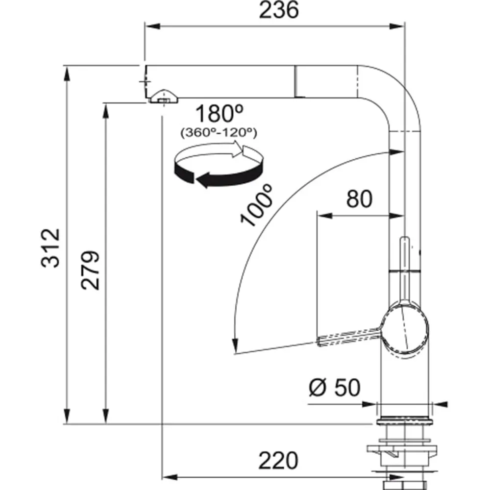 Franke Active Plus Doccia 2.0 Nero Spiralli Eviye Bataryası