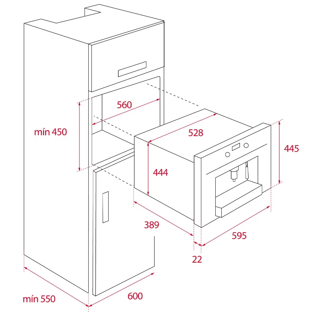 Teka CLC 855 GM Siyah Cam Ankastre Kahve Makinesi