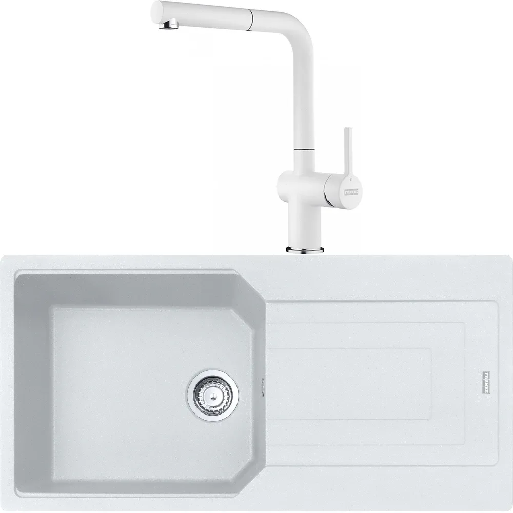 Franke Urban Ubg 611-100 Granit Eviye + Active Plus Doccia 2.0 Armatür (Bianco)