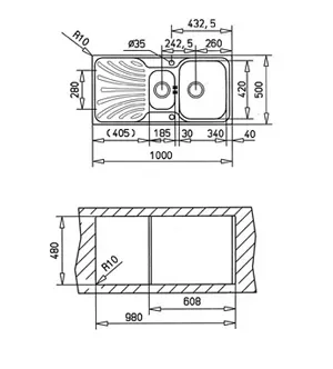 Teka Nerissa 60 B Paslanmaz Çelik Sol Damlalıklı Evye