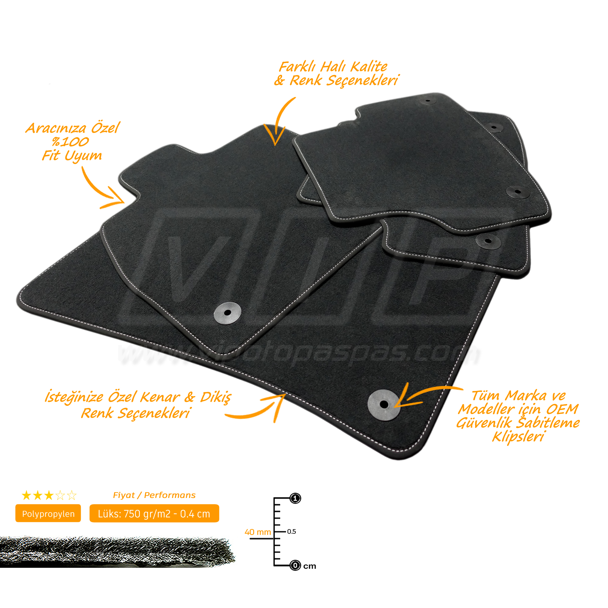 Hyundai Accent Admire Lüks Halı Paspas Takımı 1999-2005