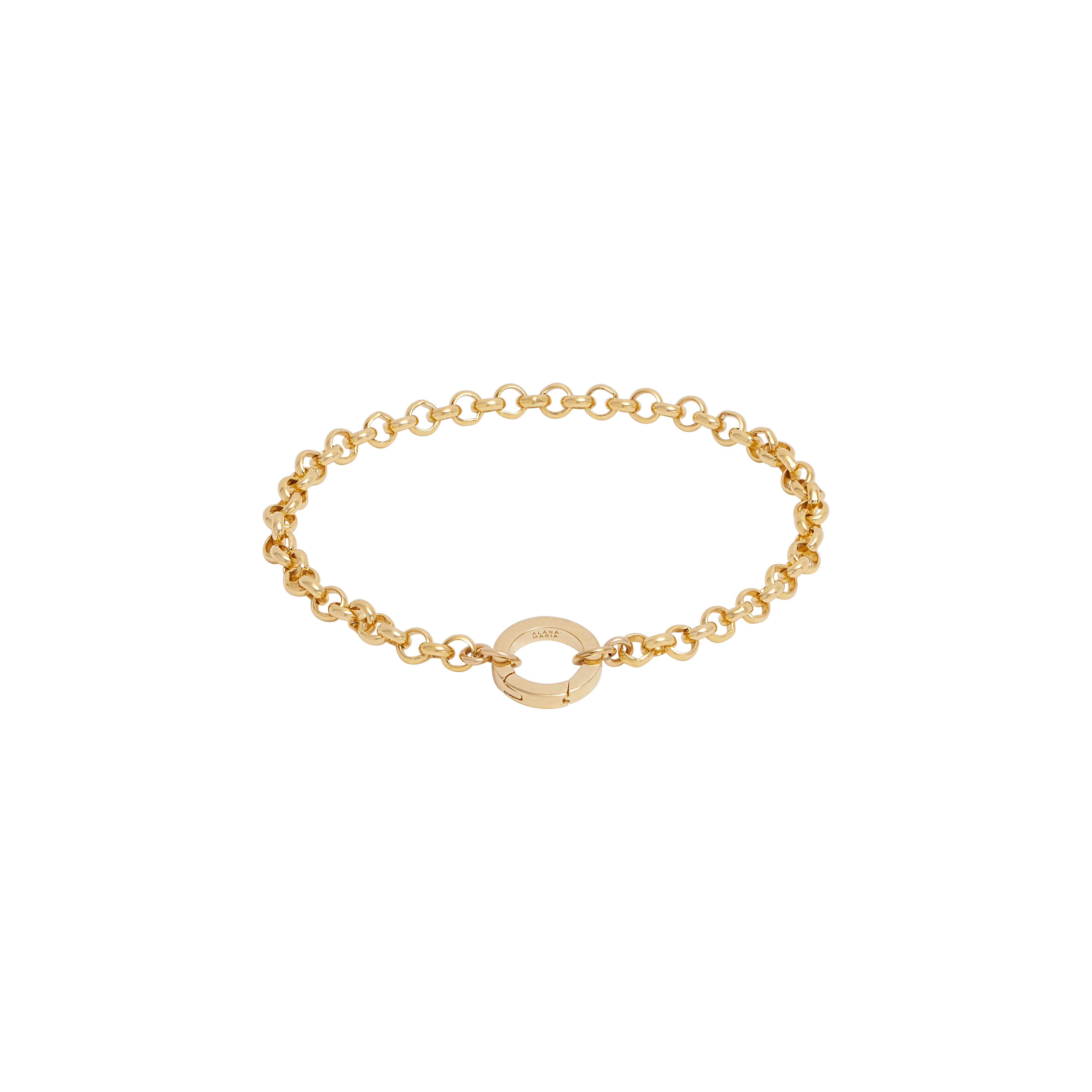Belcher Bracelet with Round Push Clasp - Gold