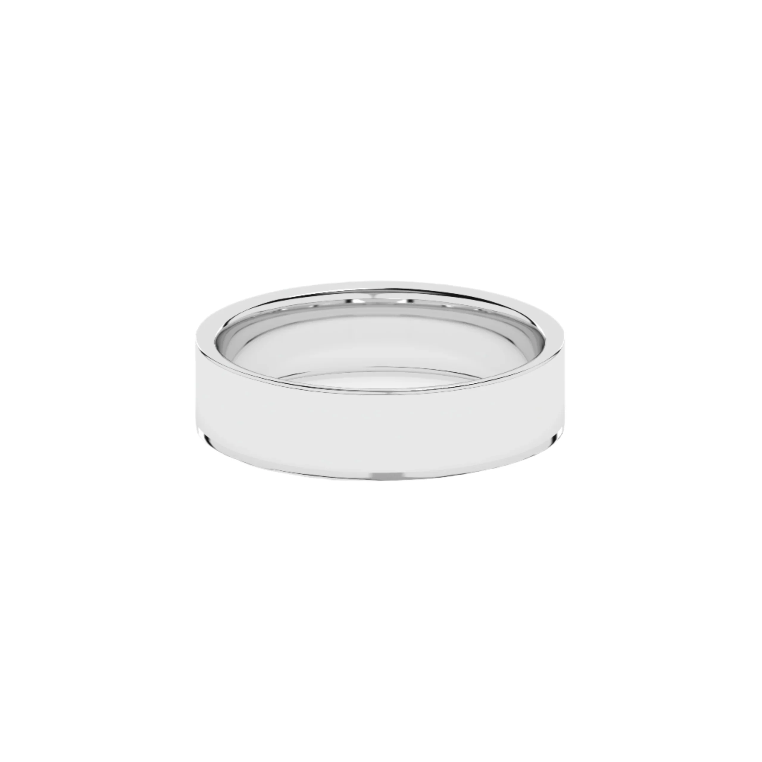 Cigar Ring 6mm - 7mm - White Gold