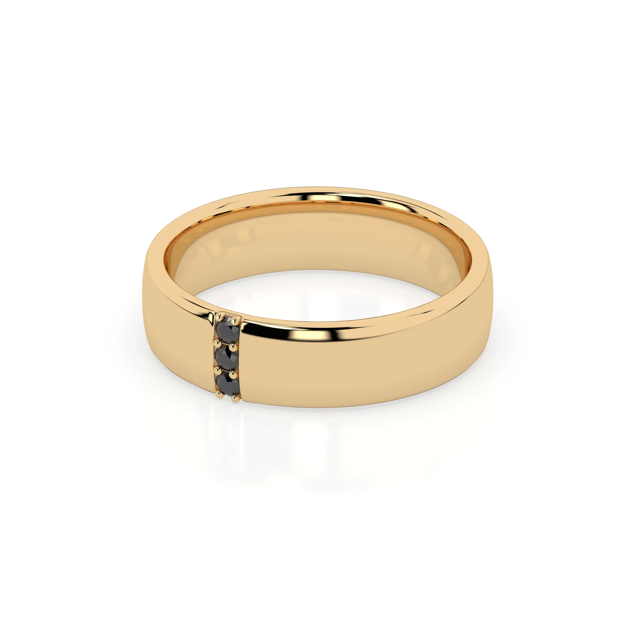 Dominic Black Diamond Ring - Yellow Gold