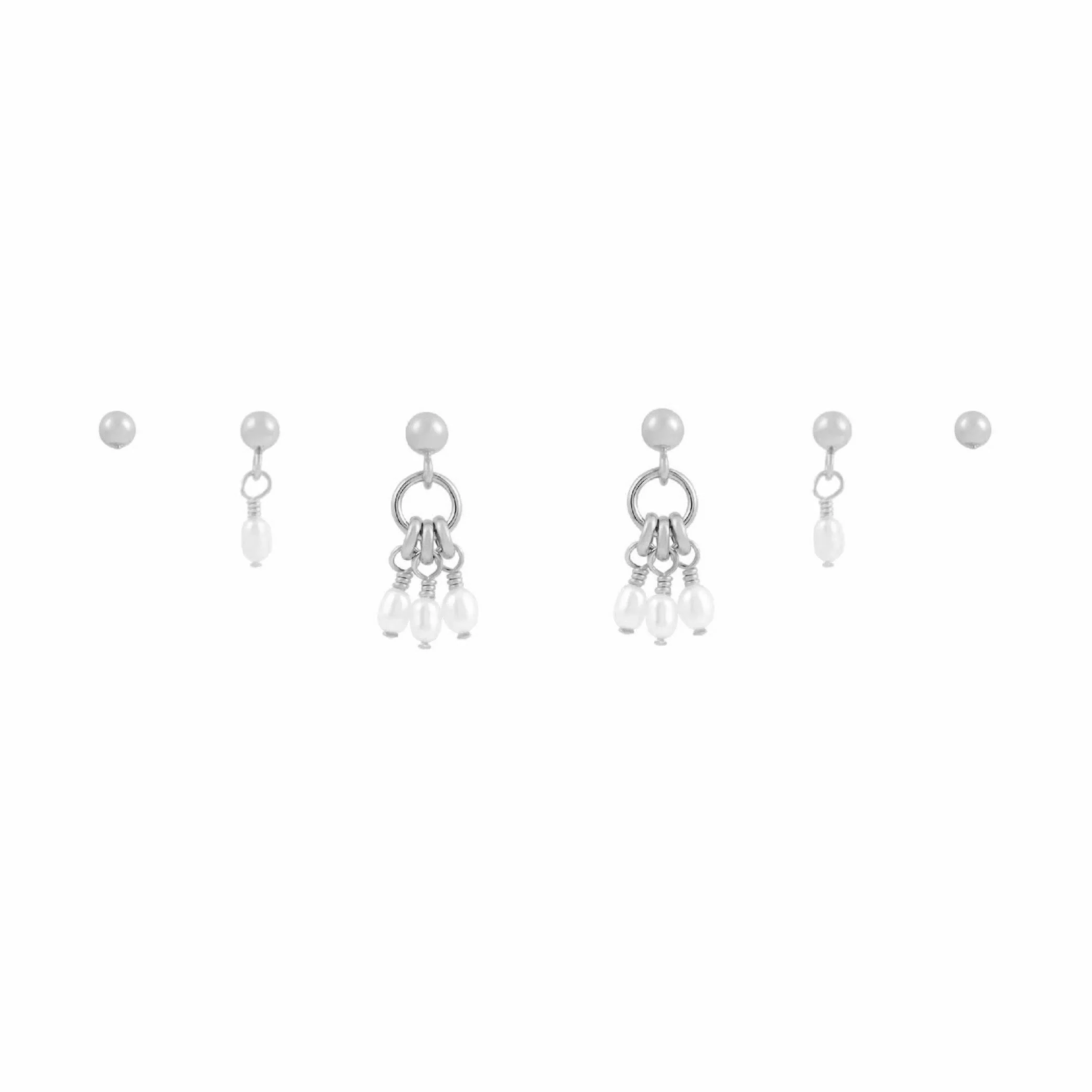 Mila Earring Stack - Silver