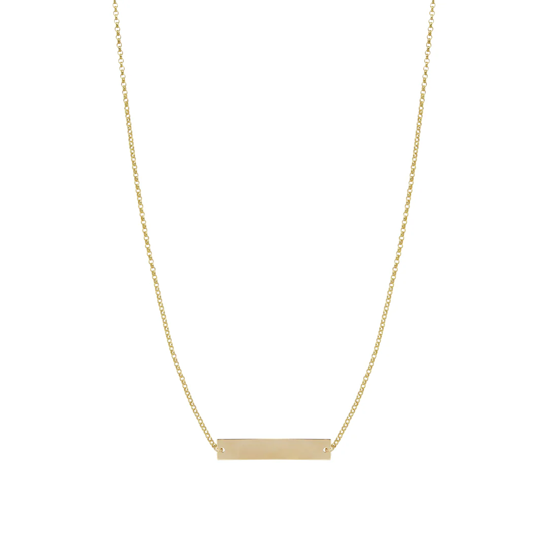 Engravable Bar Necklace - Gold