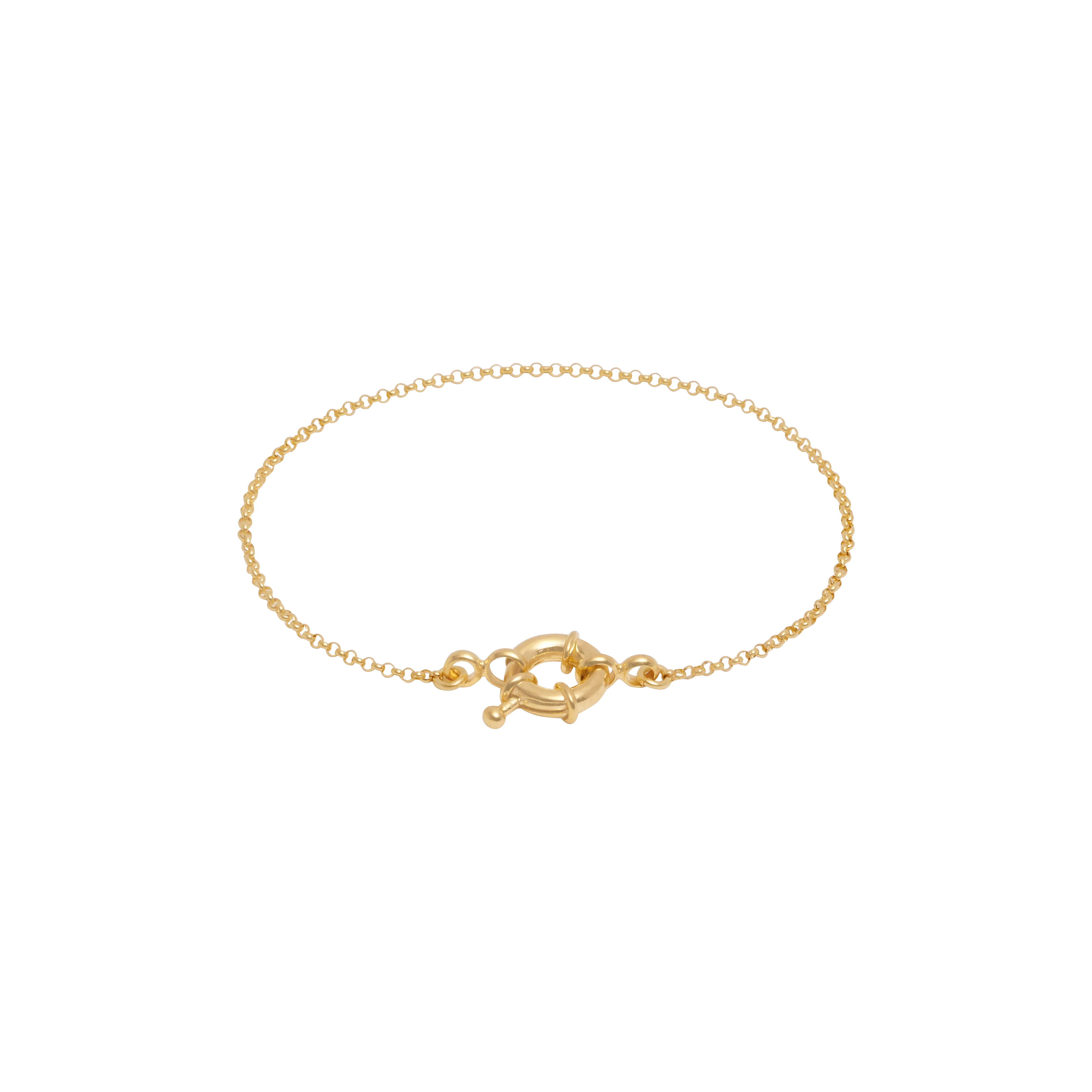 Fine Rolo Bracelet with Sailor Clasp - Gold