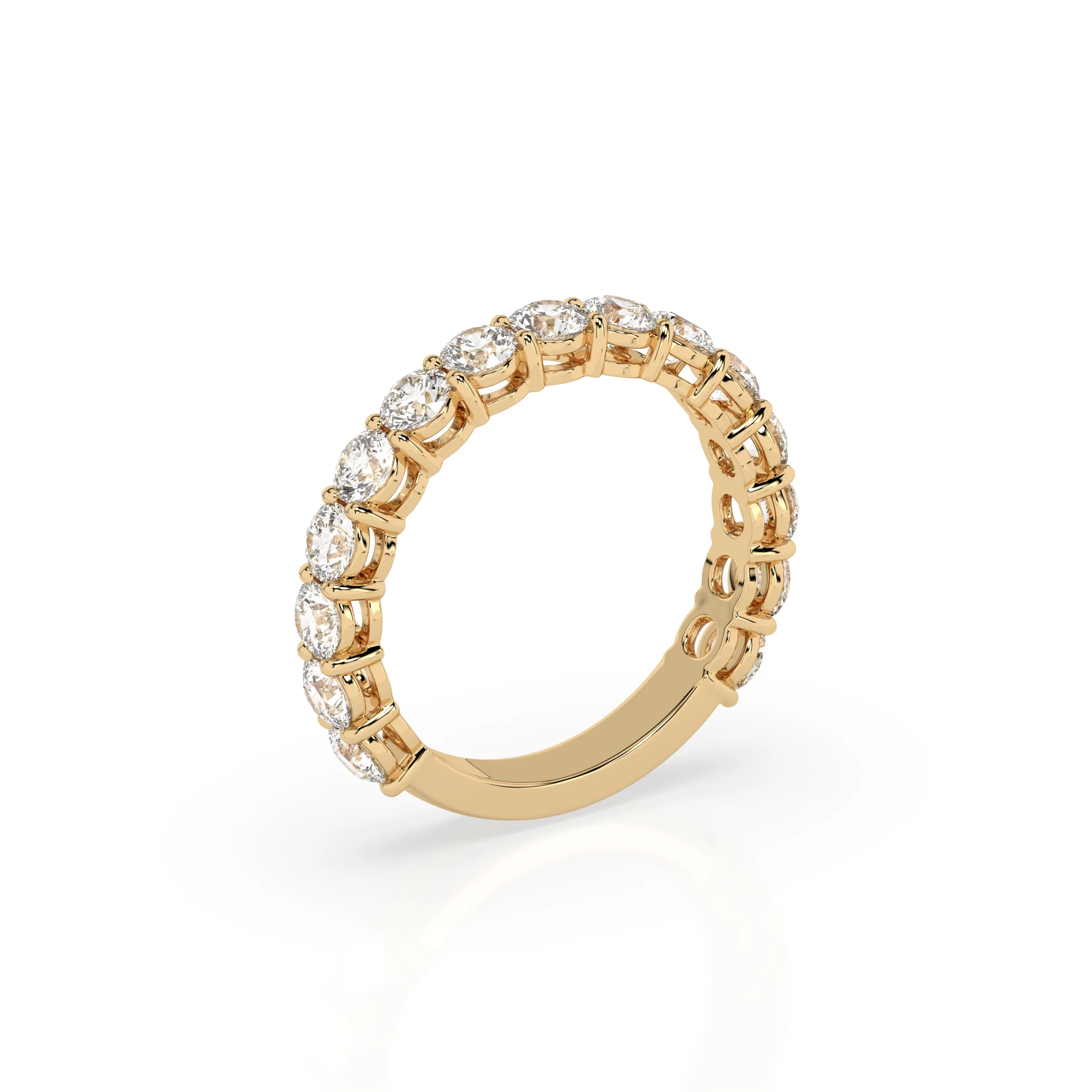 Teya 3/4 Pave Ring - Yellow Gold
