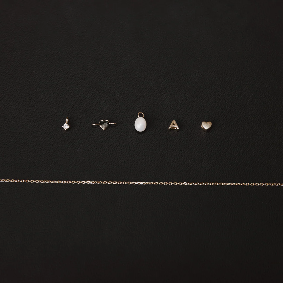 Dainty Pearl Charm - Solid Gold