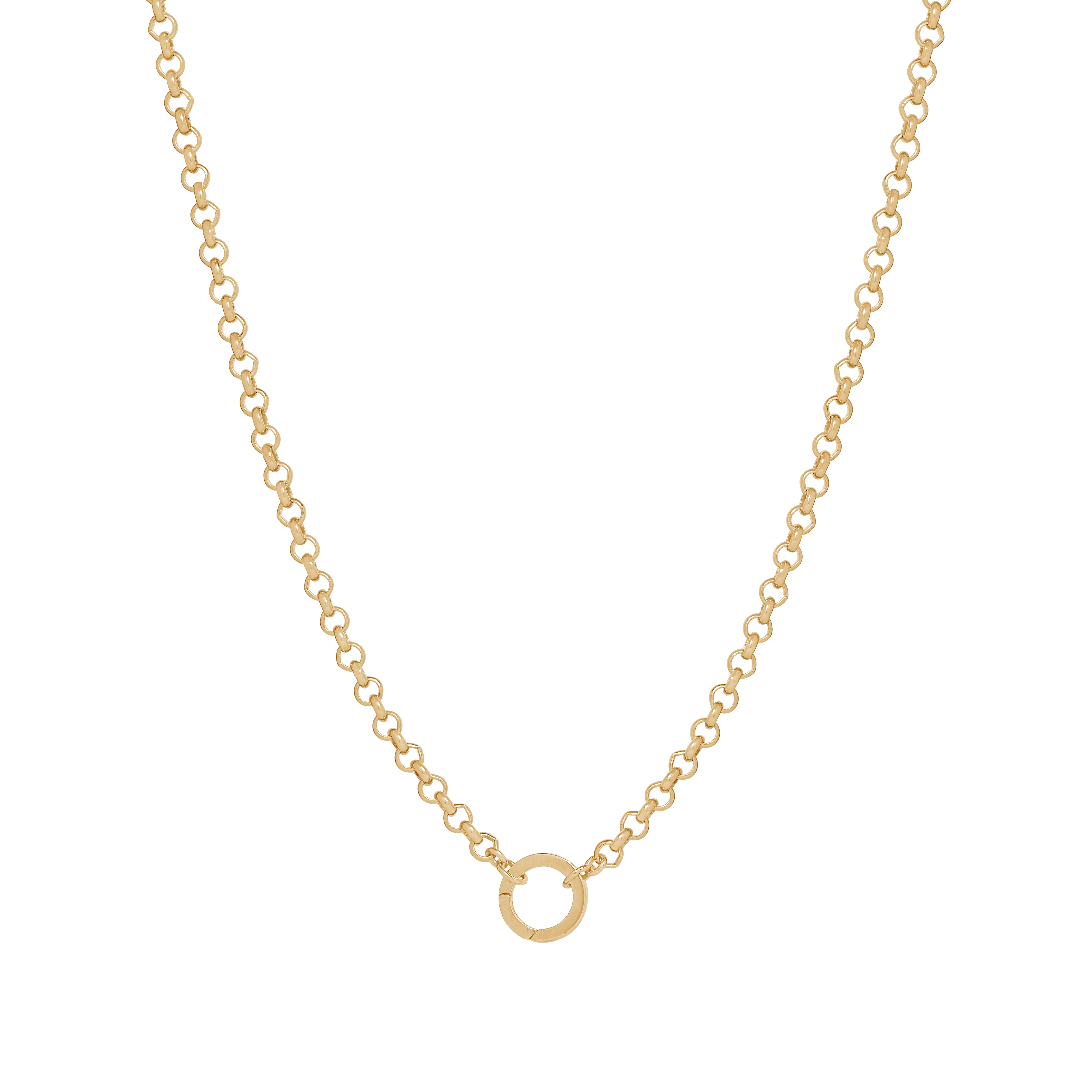 Belcher Necklace with Round Clasp - Gold