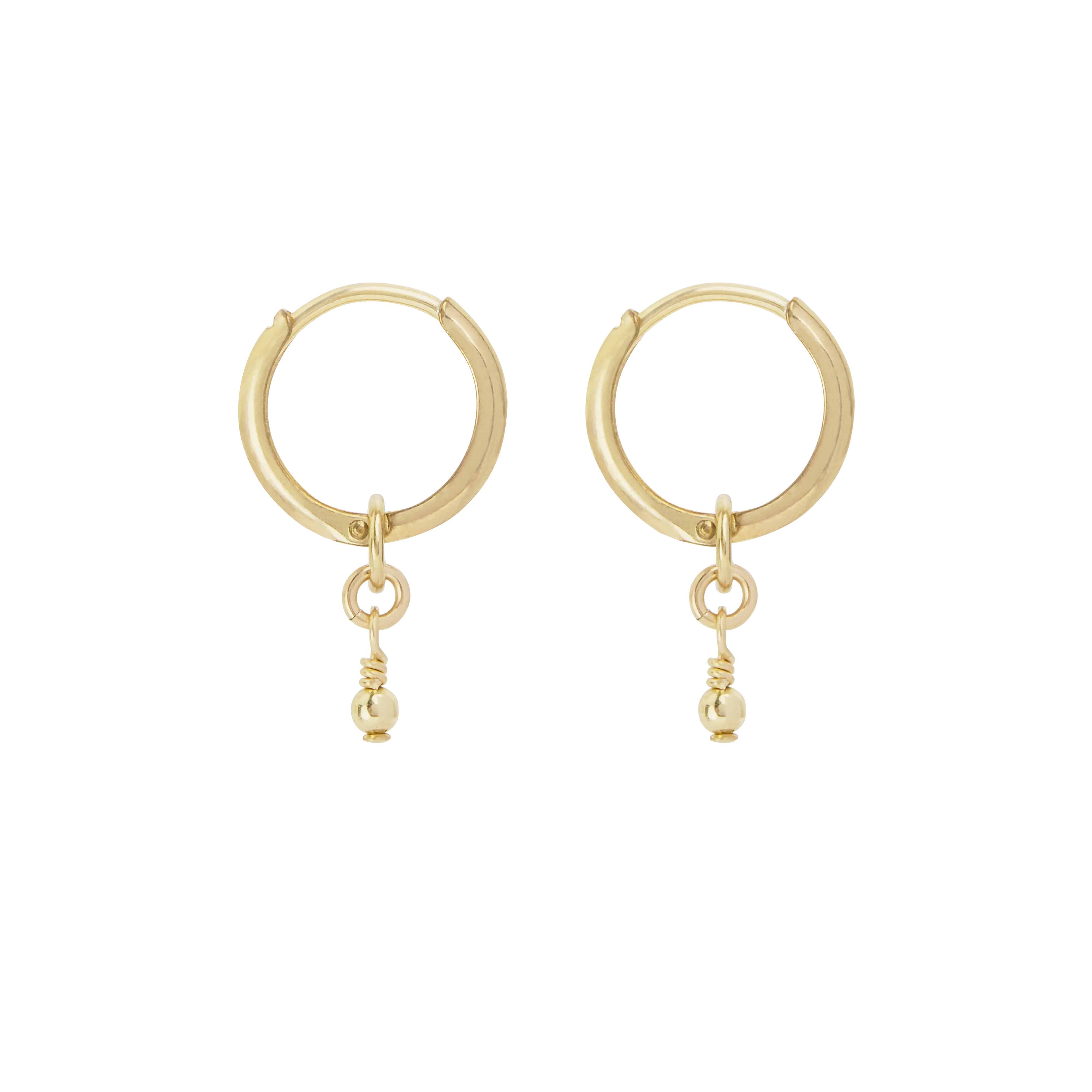 Noa Bead Mini Hoop - Gold
