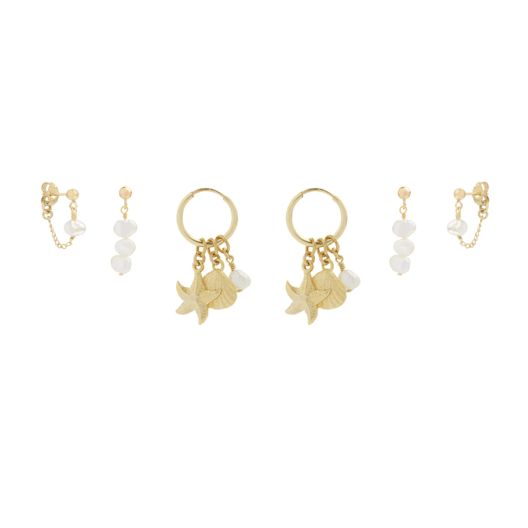 Milos Earring Stack - Gold