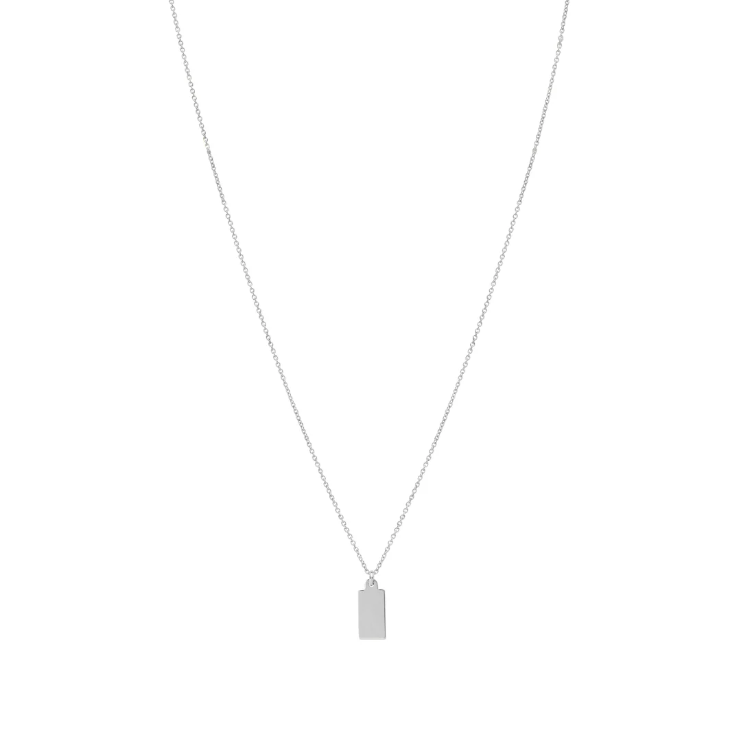 Engravable Tag Necklace - Silver