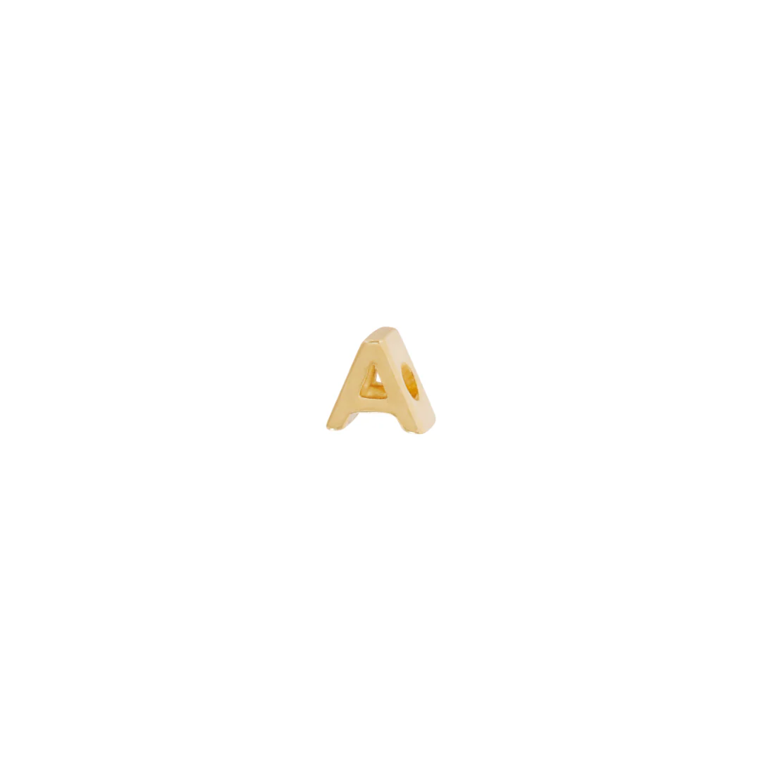 Letter Slider Charm - Solid Gold
