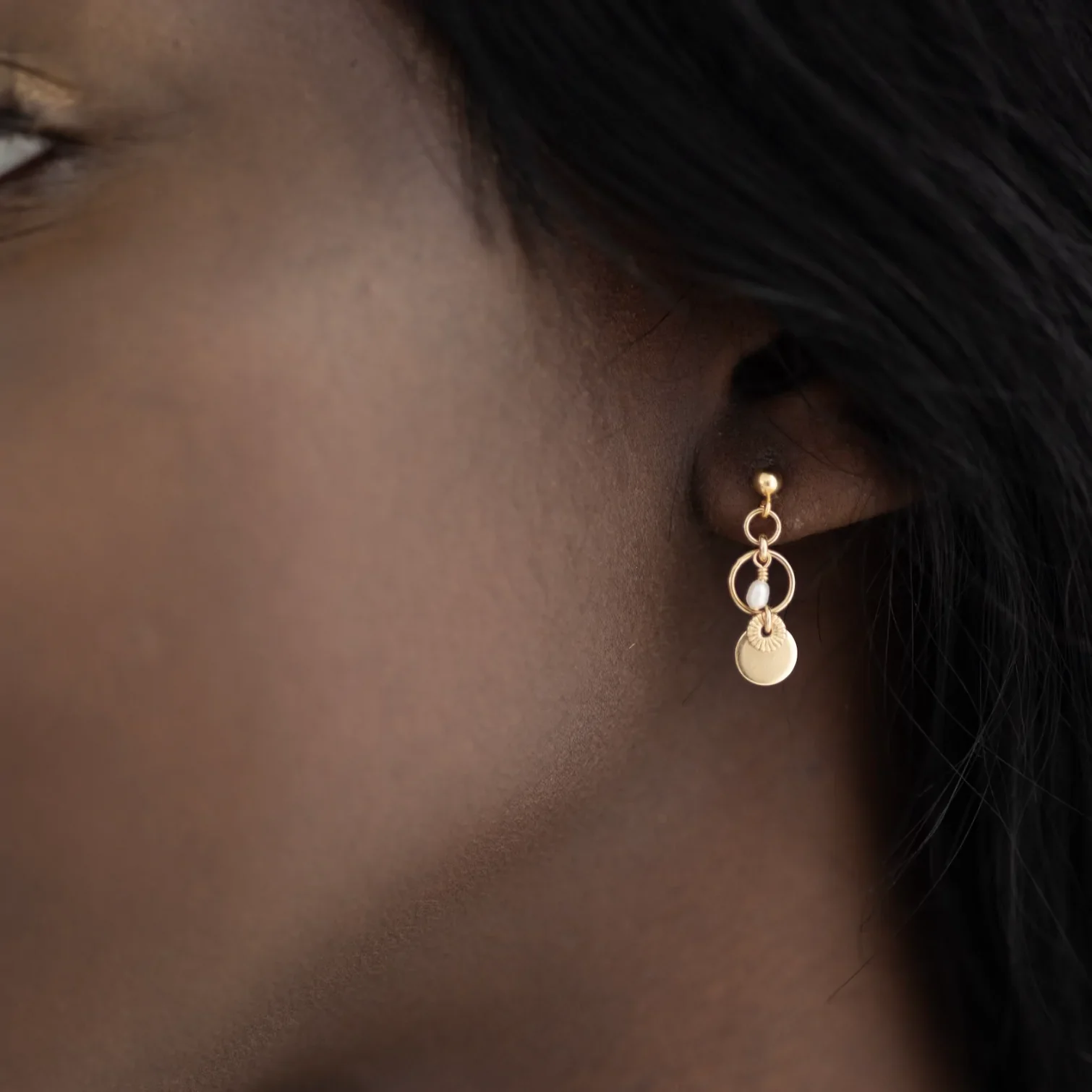 Tilly Freshwater Pearl Earrings - Gold