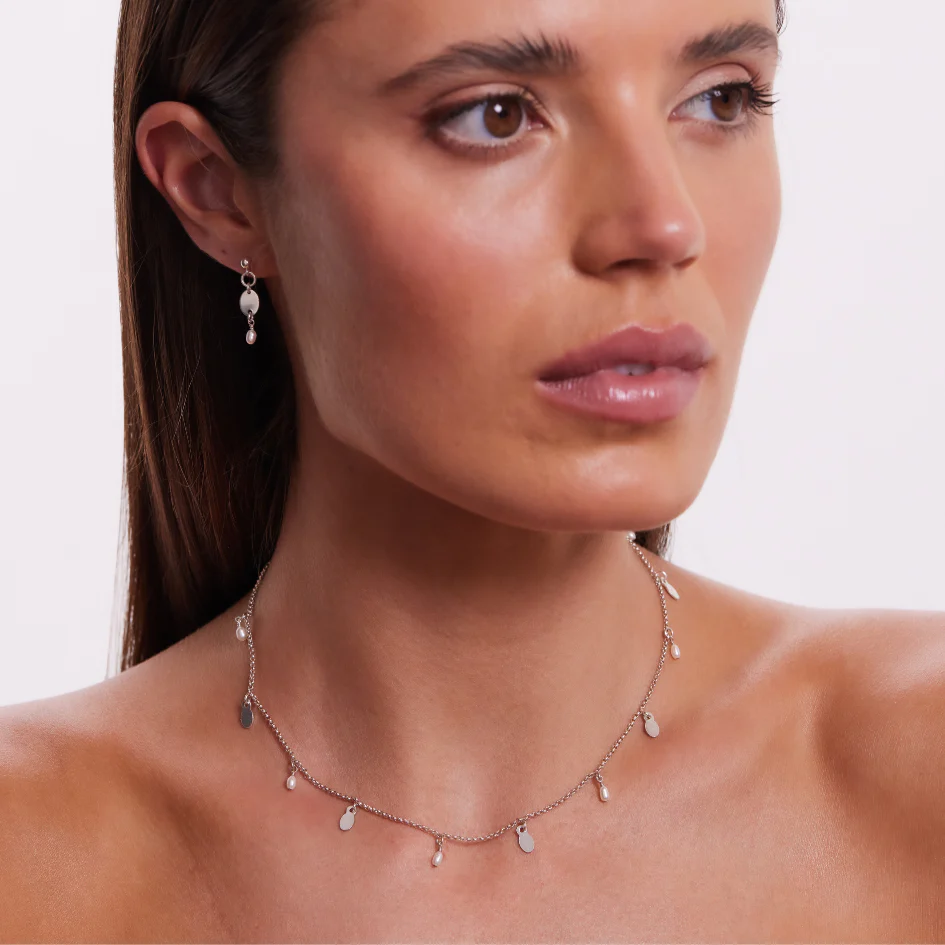 Hatti Freshwater Pearl Necklace - Sterling Silver