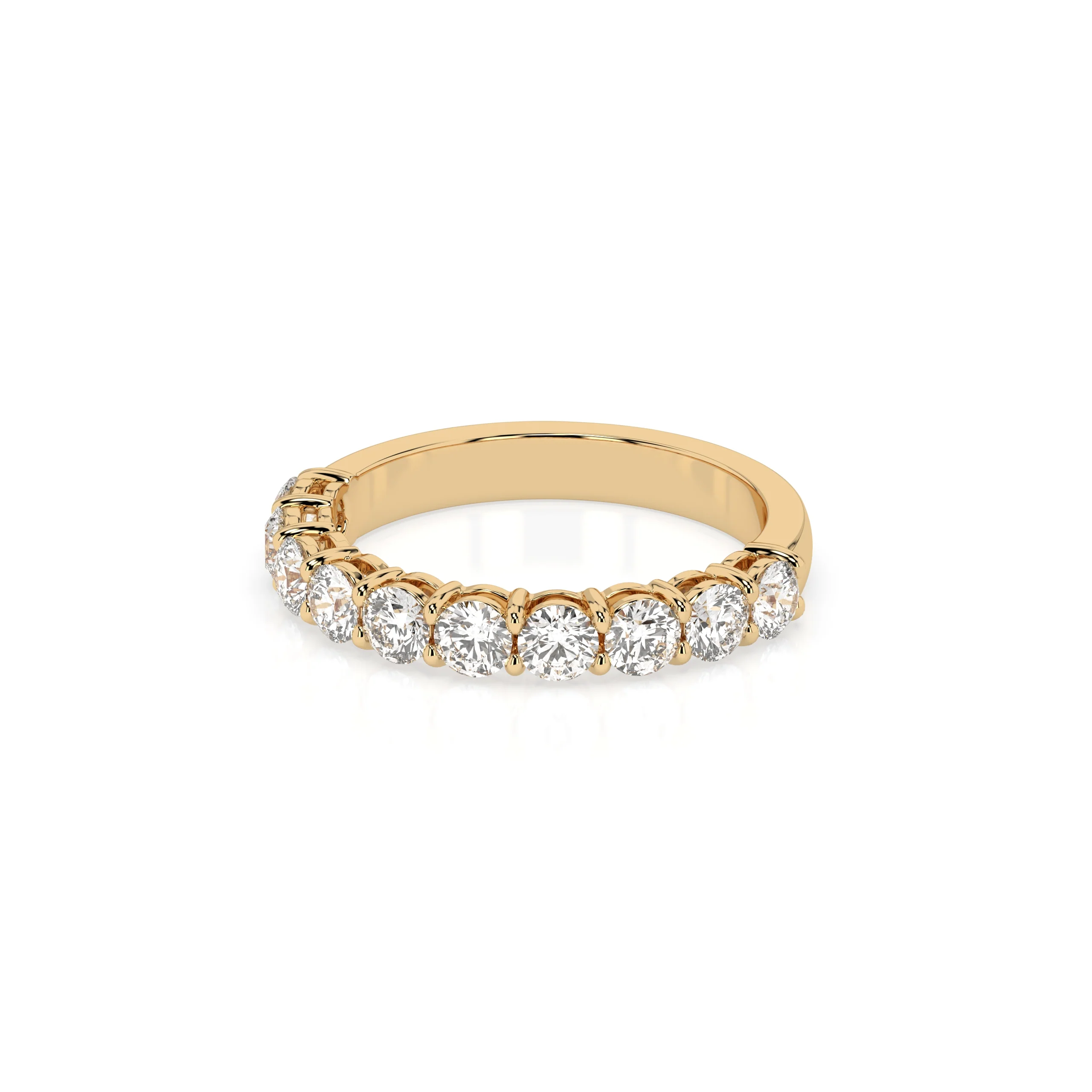 Teya 1/2 Pave Ring - Yellow Gold