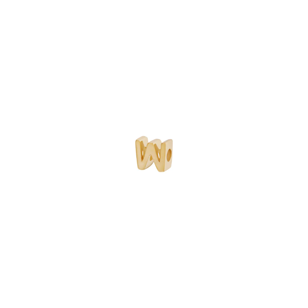 Letter Slider Charm - Solid Gold