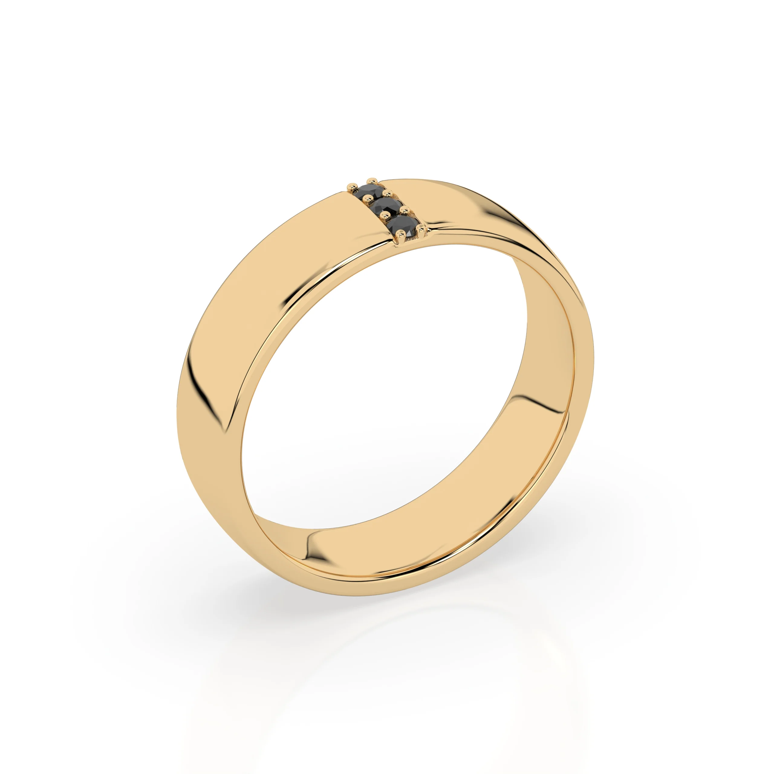 Dominic Black Diamond Ring - Yellow Gold
