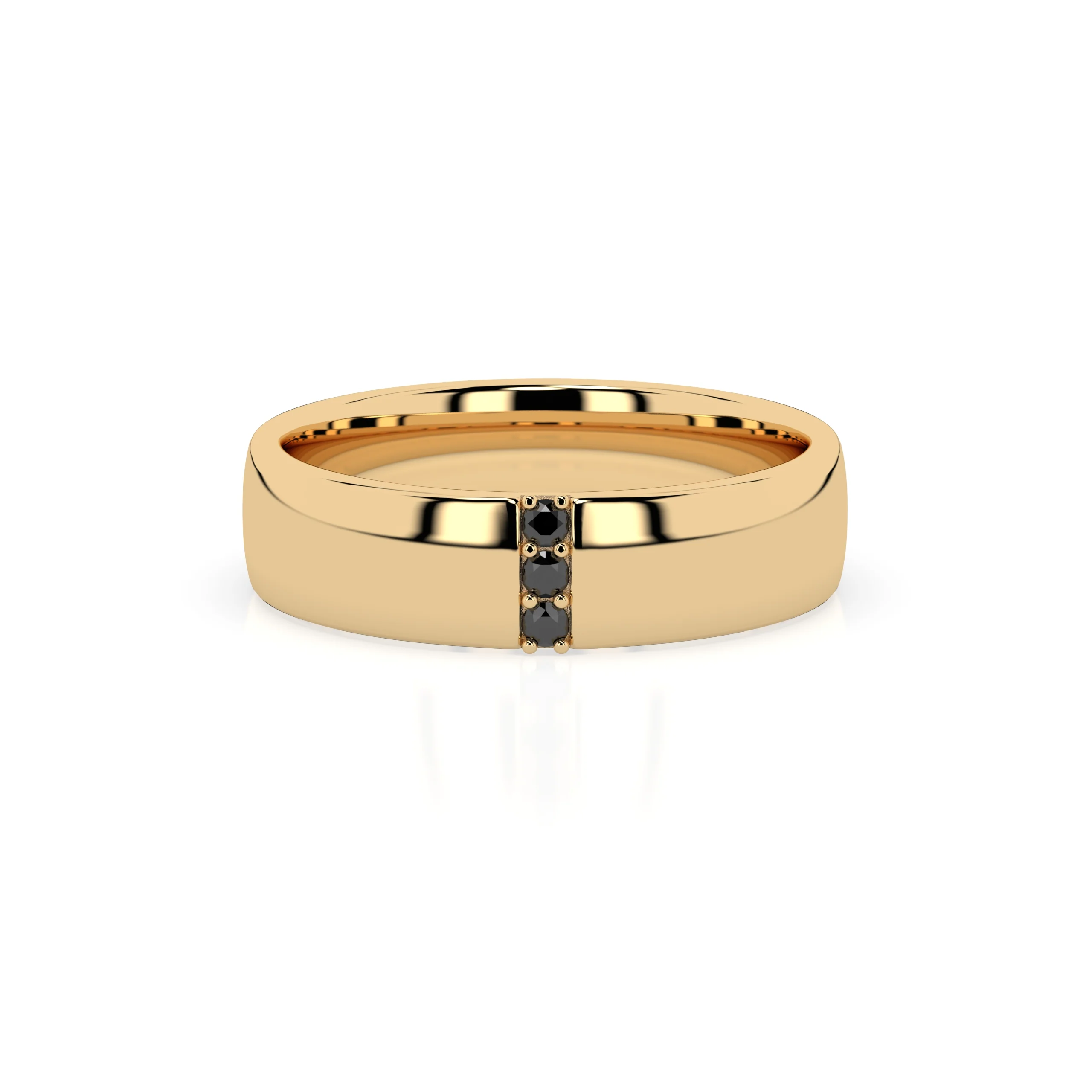 Dominic Black Diamond Ring - Yellow Gold