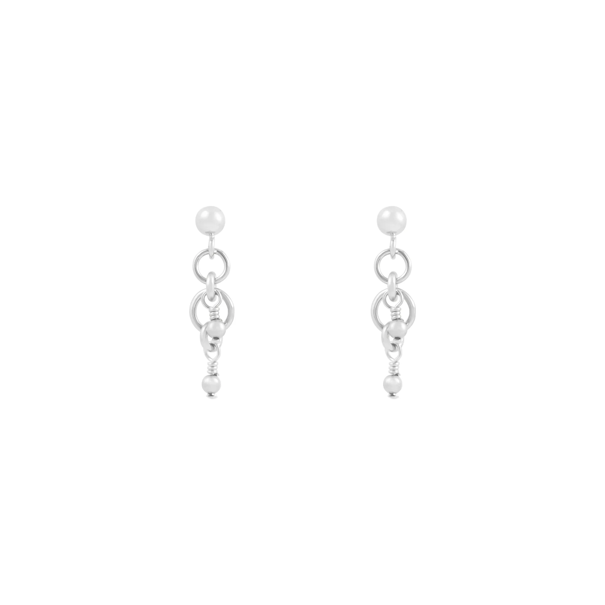 Peta Beaded Earrings - Sterling Silver
