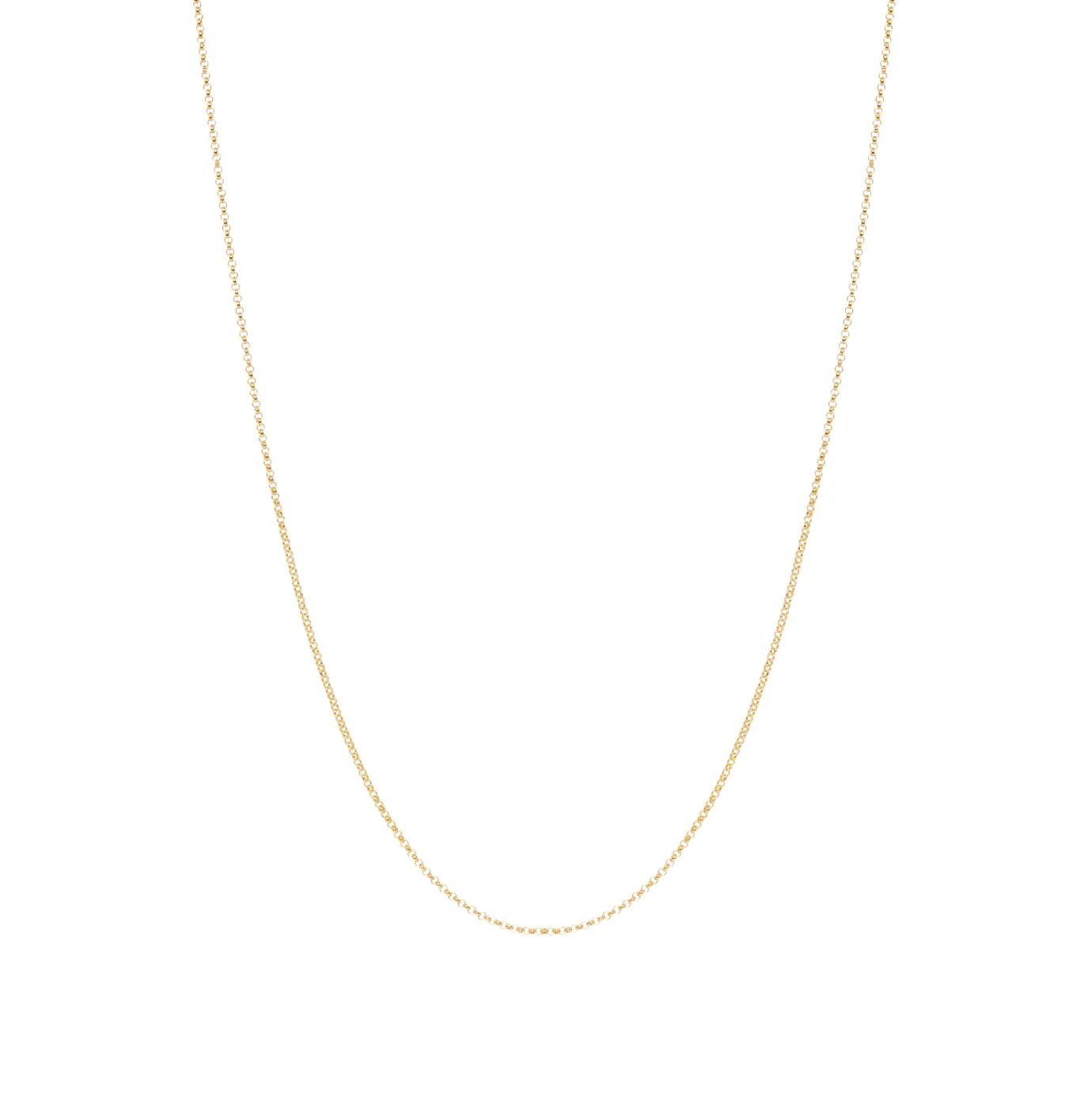 Thin Rolo Chain Necklace - Gold