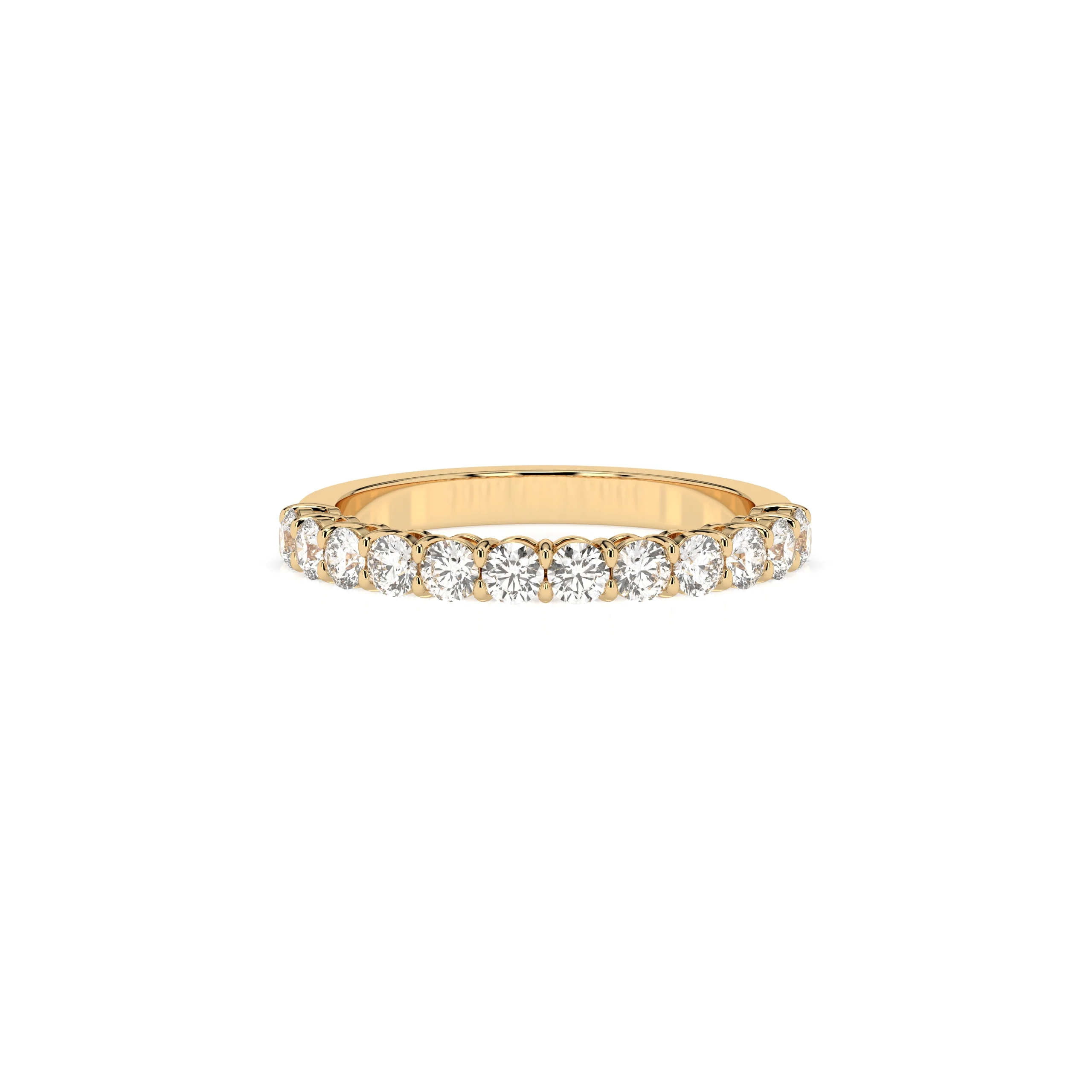 Teya 1/2 Pave Ring - Yellow Gold