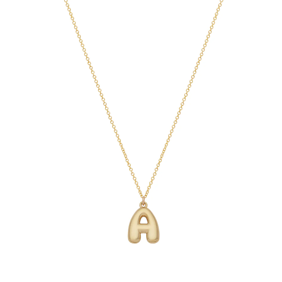 Bubble Letter Necklace - Gold