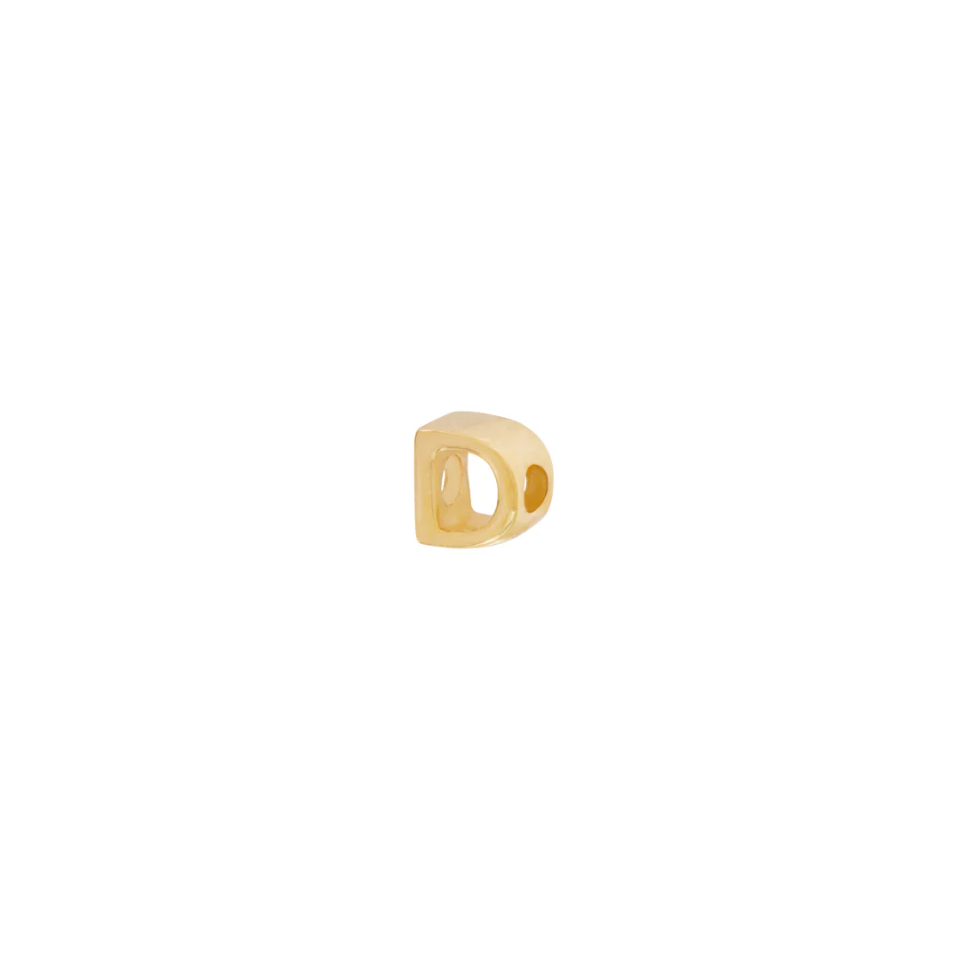Letter Slider Charm - Solid Gold