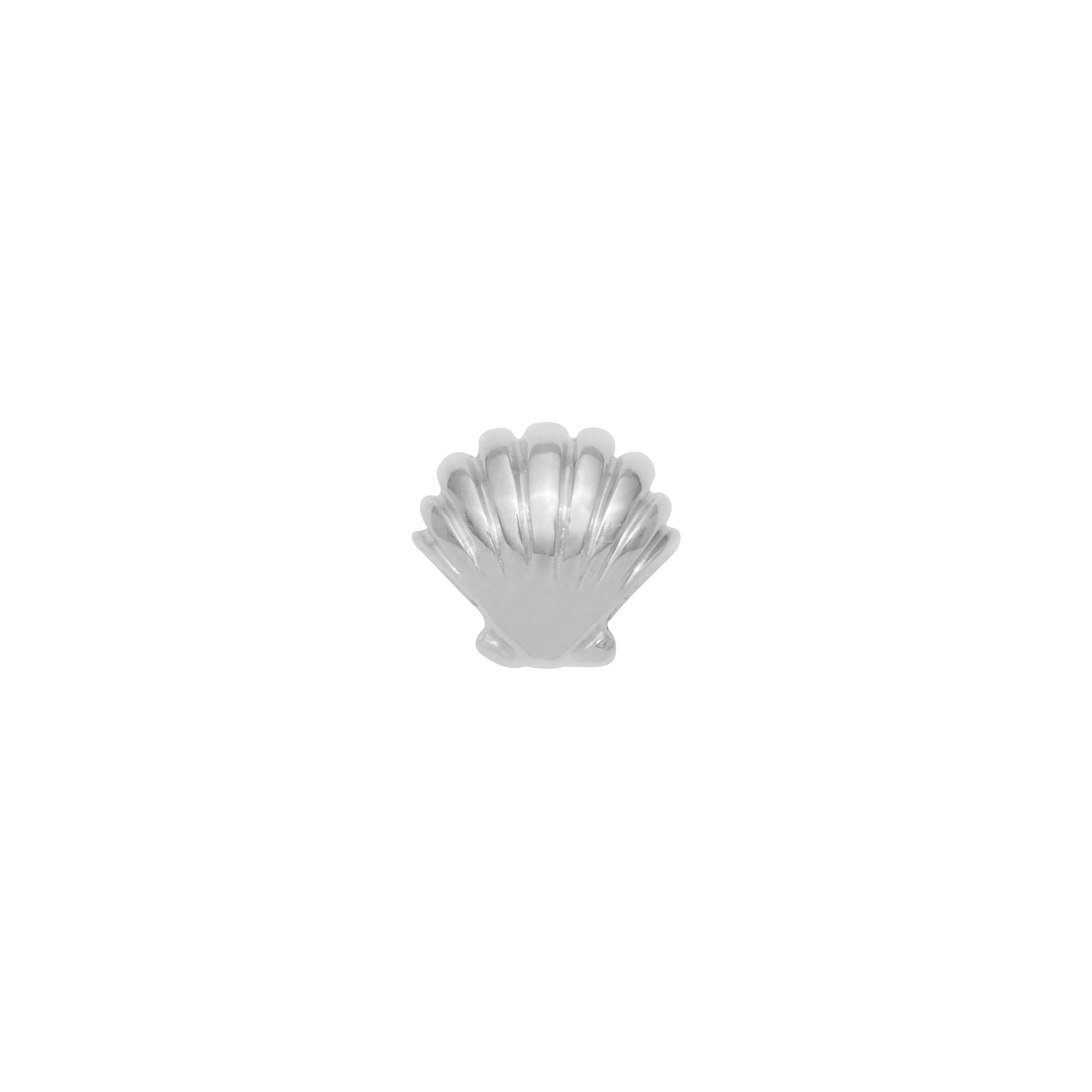 Tiny Shell Slider Charm - Silver