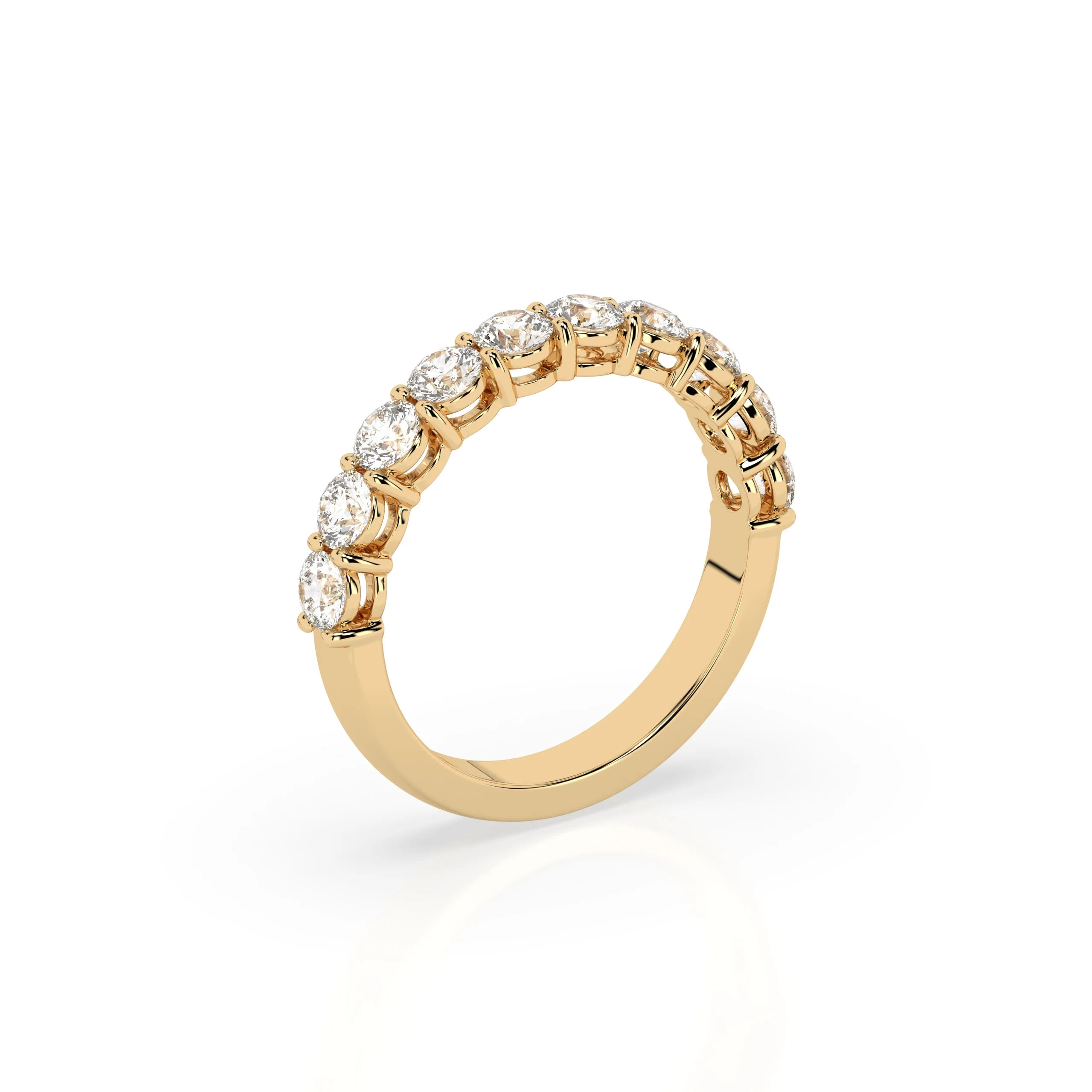 Teya 1/2 Pave Ring - Yellow Gold