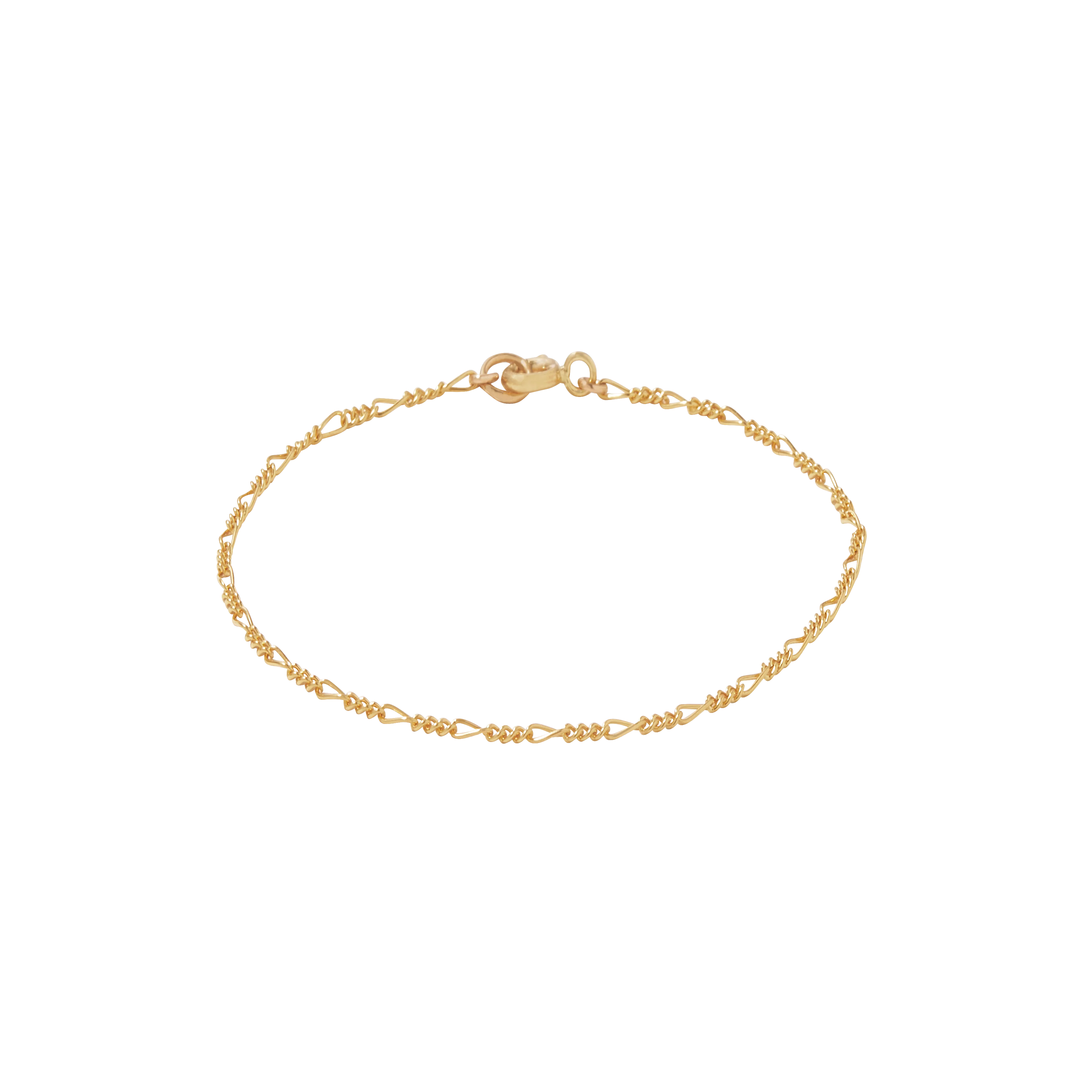 Ultra Fine Figaro Bracelet - Gold
