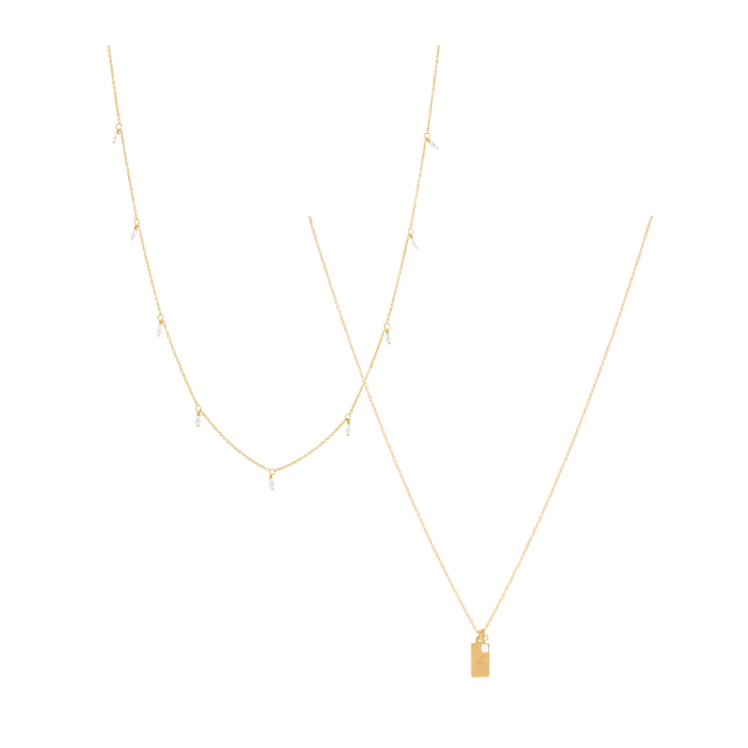 Letter Necklace Bundle - Gold