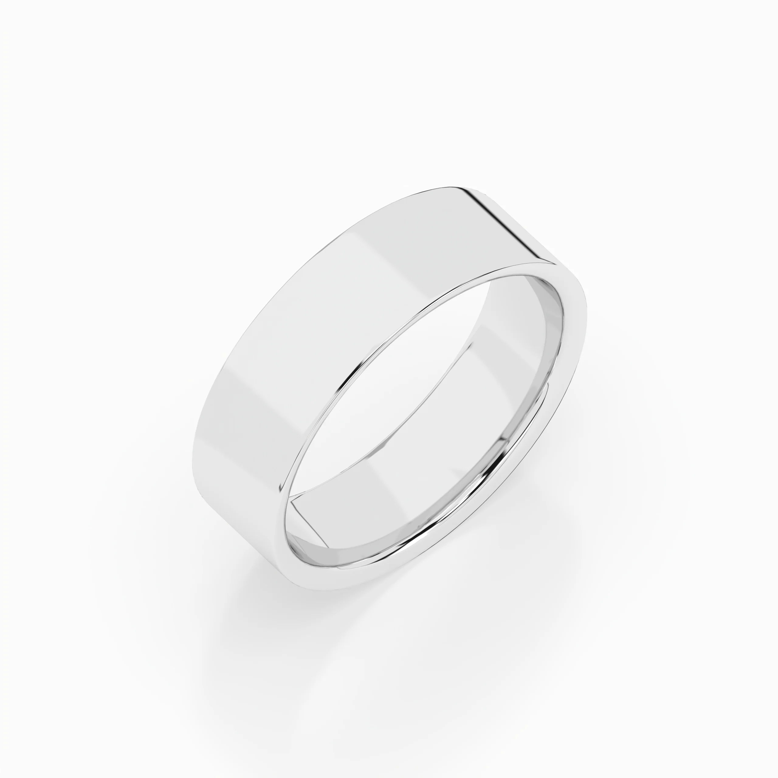Cigar Ring 6mm - 7mm - White Gold