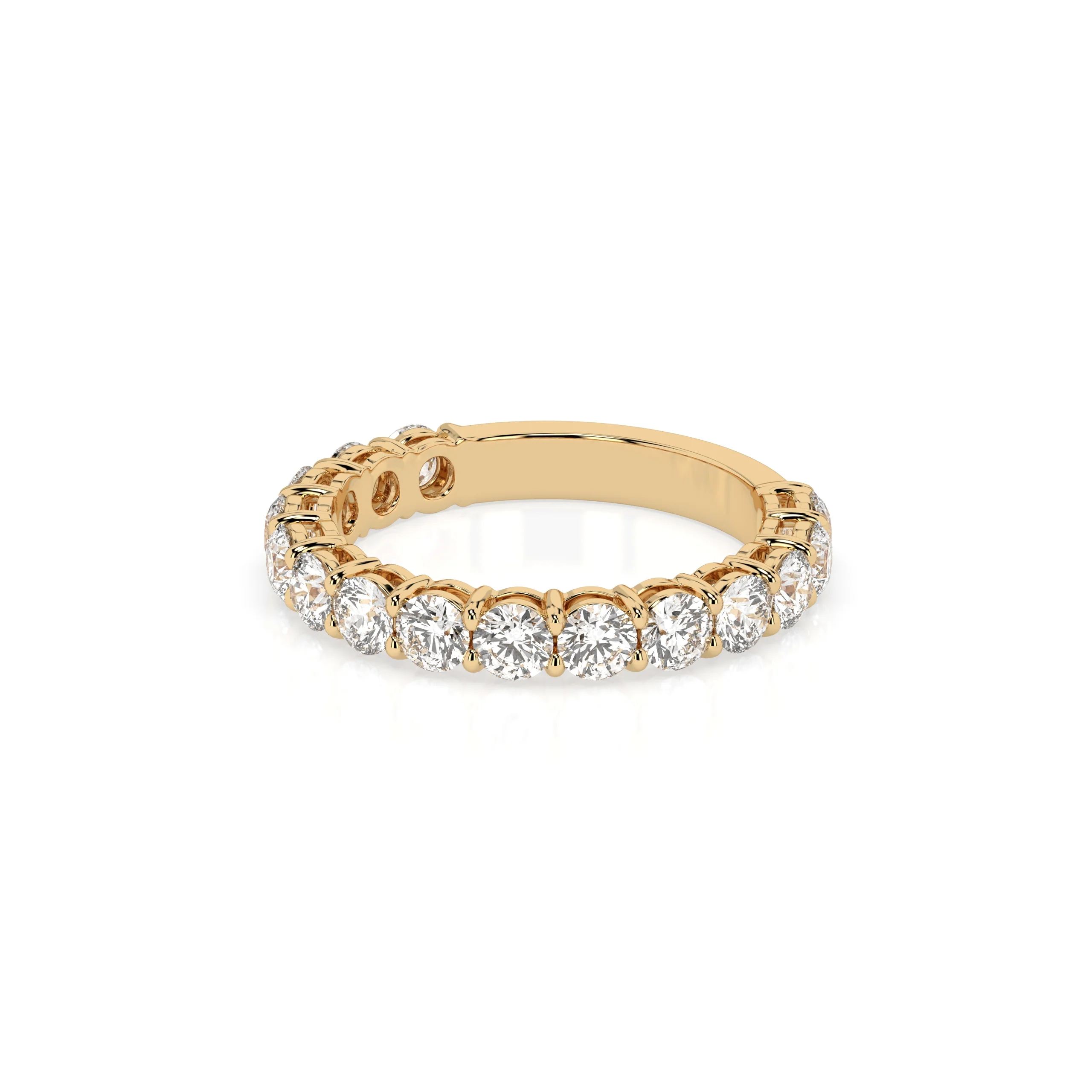Teya 3/4 Pave Ring - Yellow Gold